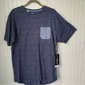 Straight Faded (XL) (NWT) Heathered Navy T-Shirt with Light Blue Pocket